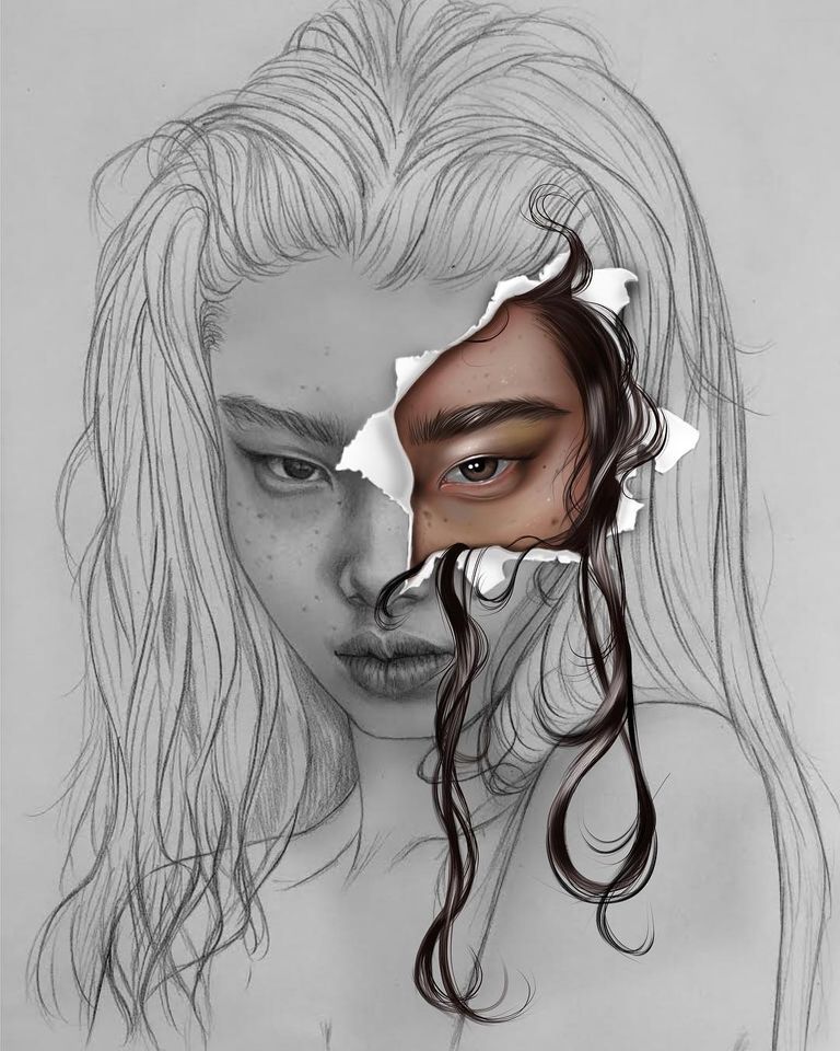 "Combining traditional and digital art" by Kristy P & Remibeer